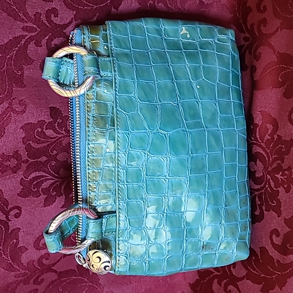 Brighton Teal Twister Zip Pouch Crossbody - Picture 3 of 14